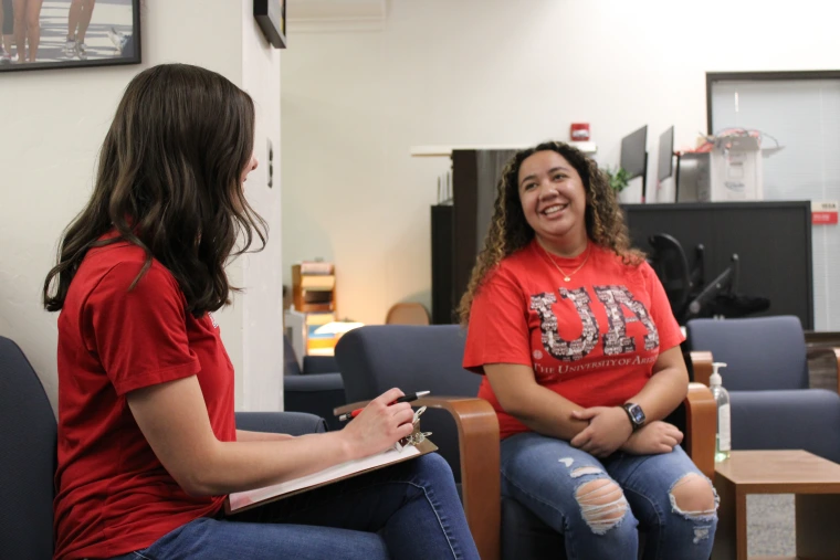 Student Assistance Meeting - Student laughing