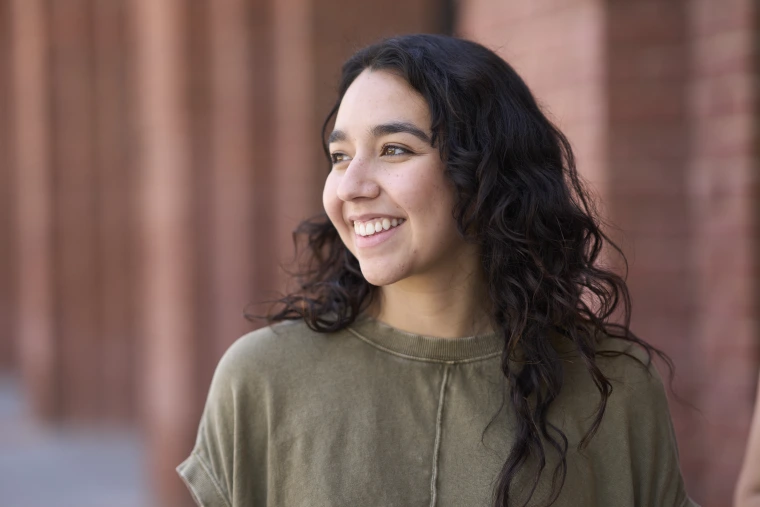 female student smiling